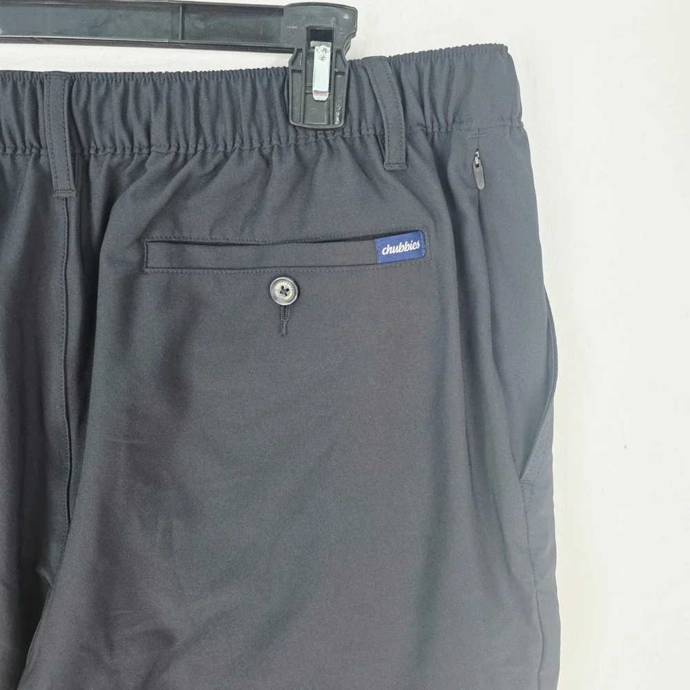 Chubbies Everywear Pants Men 36x30 Black Performance Tapered Chino Elastic Waist